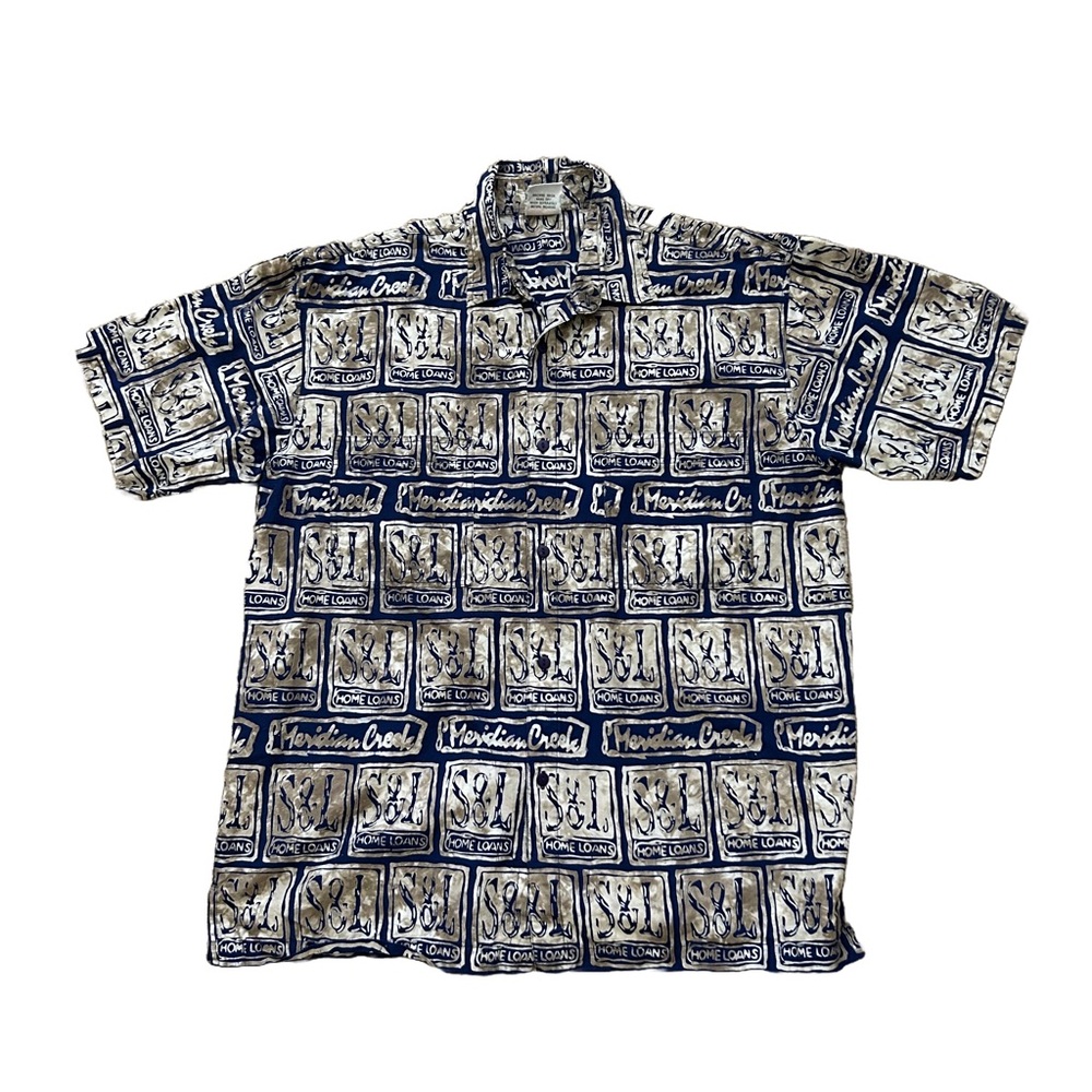 Rum Reggae Hawaiian Shirt - Men’s L - Vintage S&L Home Loans Print
